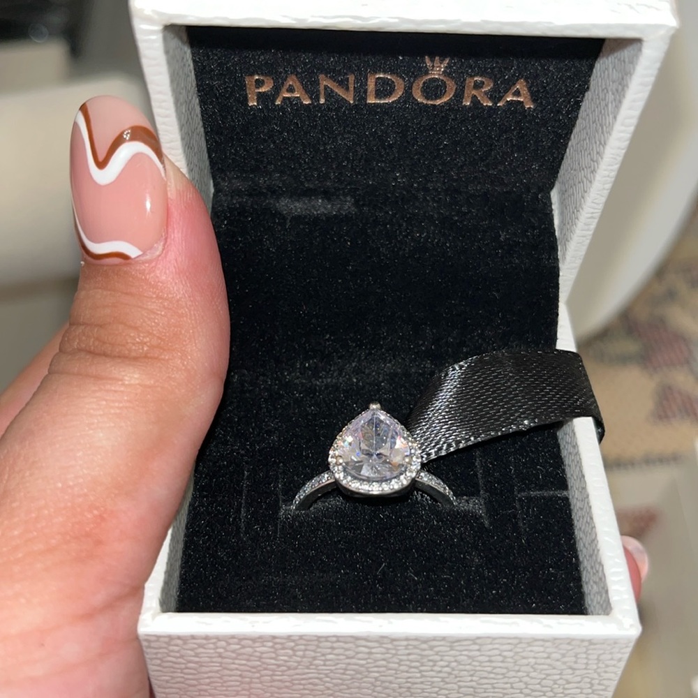Silver teardrop ring